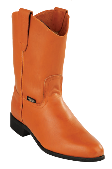 Michel 55224651 Honey Genuine Cowhide Leather Round Toe Cowboy Boots