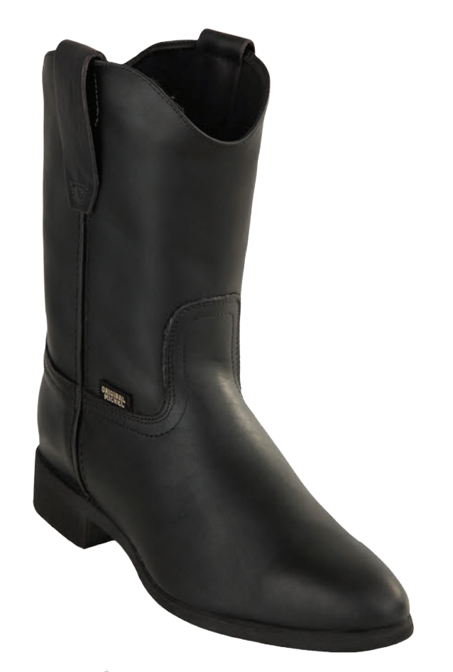 Michel 55225405 Black Genuine Cowhide Leather Round Toe Cowboy Boots