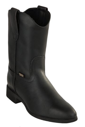 Michel 55225405 Black Genuine Cowhide Leather Round Toe Cowboy Boots