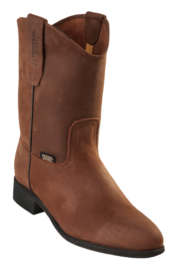 Michel 55226207 Brown Genuine Cowhide Leather Round Toe Cowboy Boots