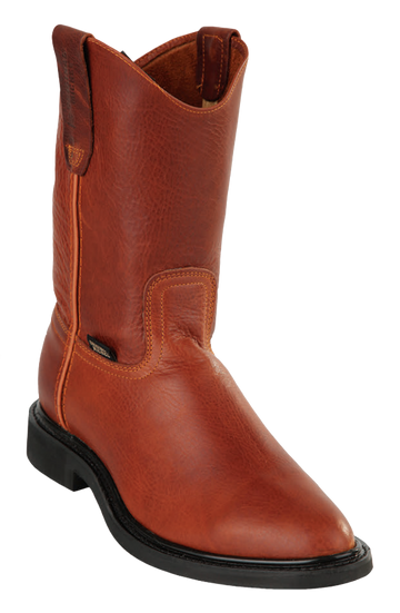 Michel 5522751 Honey Genuine Cowhide Leather Round Toe Cowboy Boots
