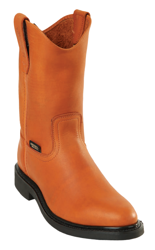 Michel 5525403 Cognac Genuine Cowhide Leather Round Toe Cowboy Boots