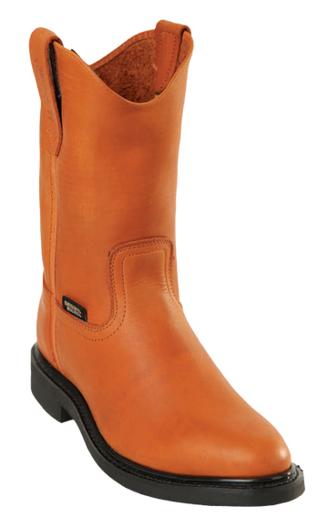 Michel 5525403 Cognac Genuine Cowhide Leather Round Toe Cowboy Boots