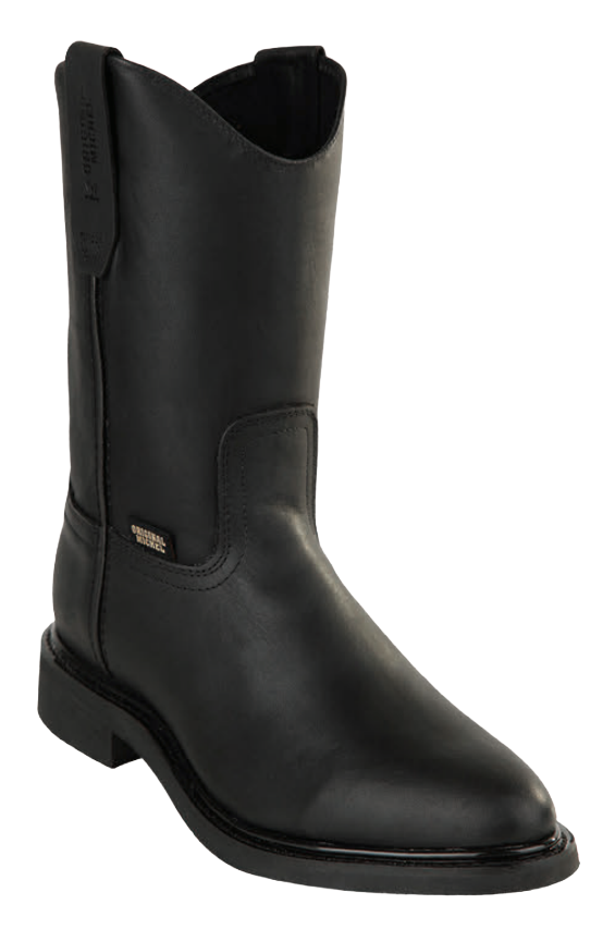Michel 5525405 Black Genuine Cowhide Leather Round Toe Cowboy Boots