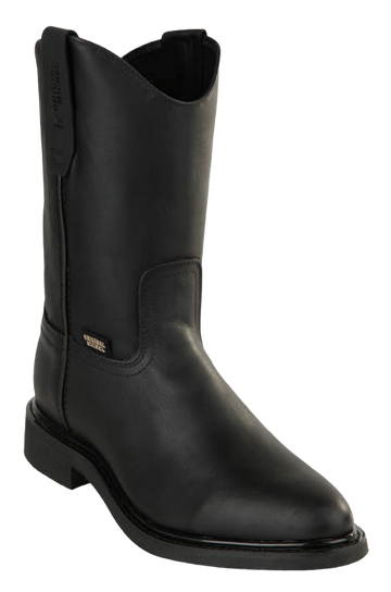 Michel 5525405 Black Genuine Cowhide Leather Round Toe Cowboy Boots