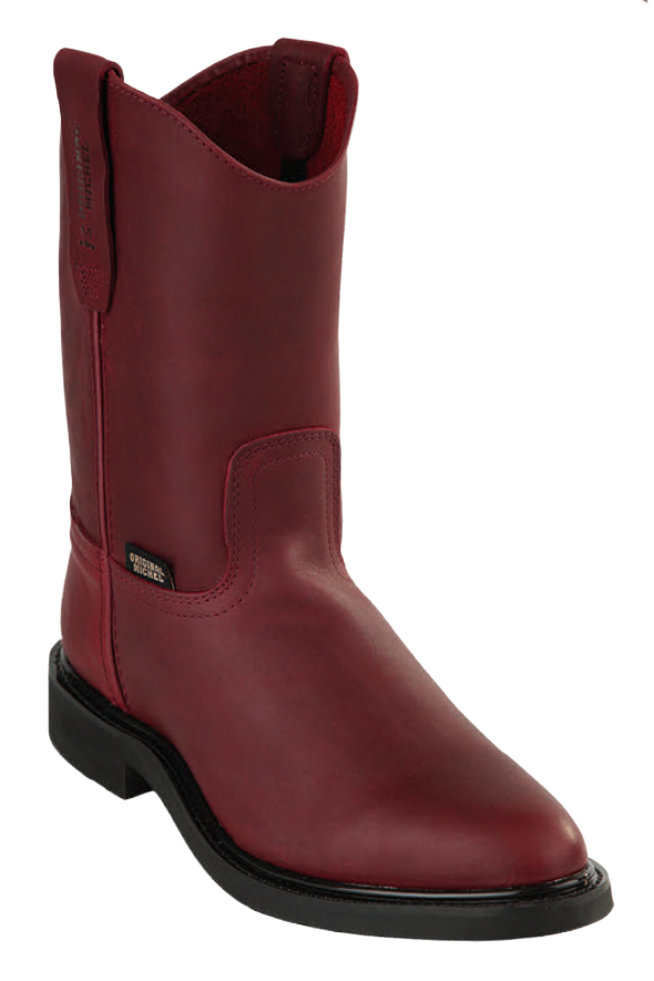 Michel 5525406 Burgundy Genuine Cowhide Leather Round Toe Cowboy Boots