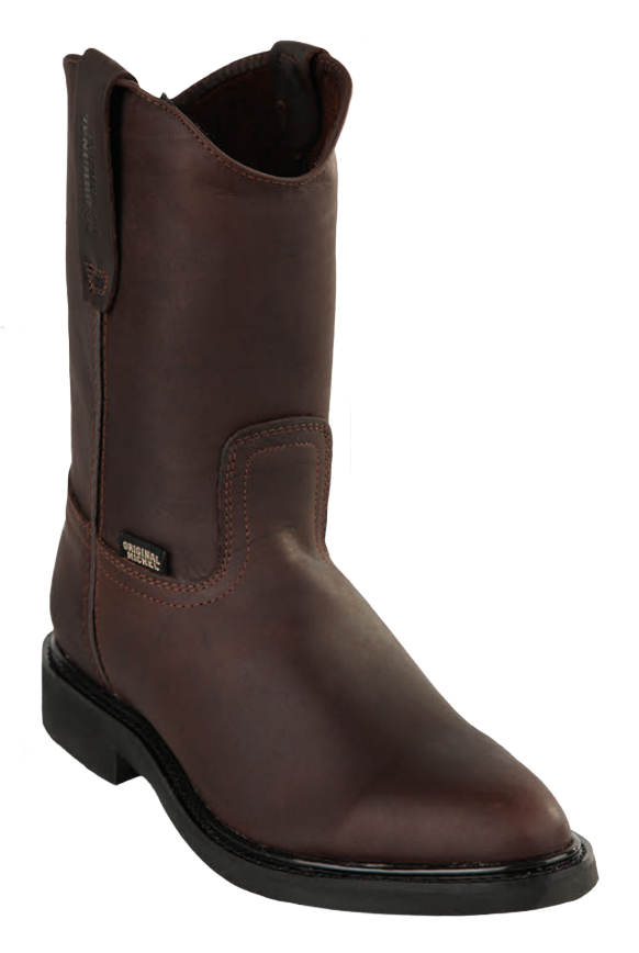 Michel 5525407 Brown Genuine Cowhide Leather Round Toe Cowboy Boots