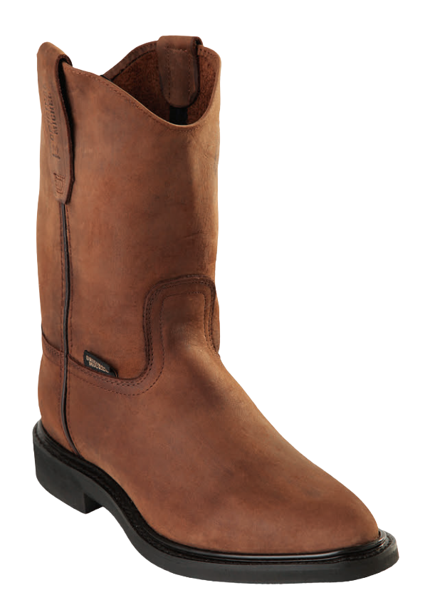 Michel 5526207 Brown Genuine Cowhide Leather Round Toe Cowboy Boots