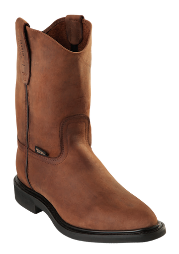 Michel 5526207 Brown Genuine Cowhide Leather Round Toe Cowboy Boots