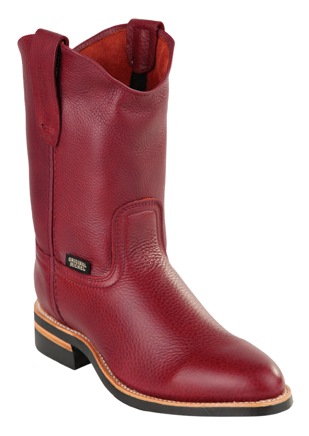 Michel 552C2706 Burgundy Genuine Cowhide Leather Round Toe Cowboy Boots
