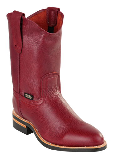 Michel 552C2706 Burgundy Genuine Cowhide Leather Round Toe Cowboy Boots