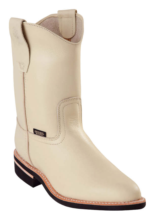 Michel 552C4604 Winter White Genuine Cowhide Leather Round Toe Cowboy Boots