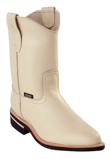 Michel 552C4604 Winter White Genuine Cowhide Leather Round Toe Cowboy Boots