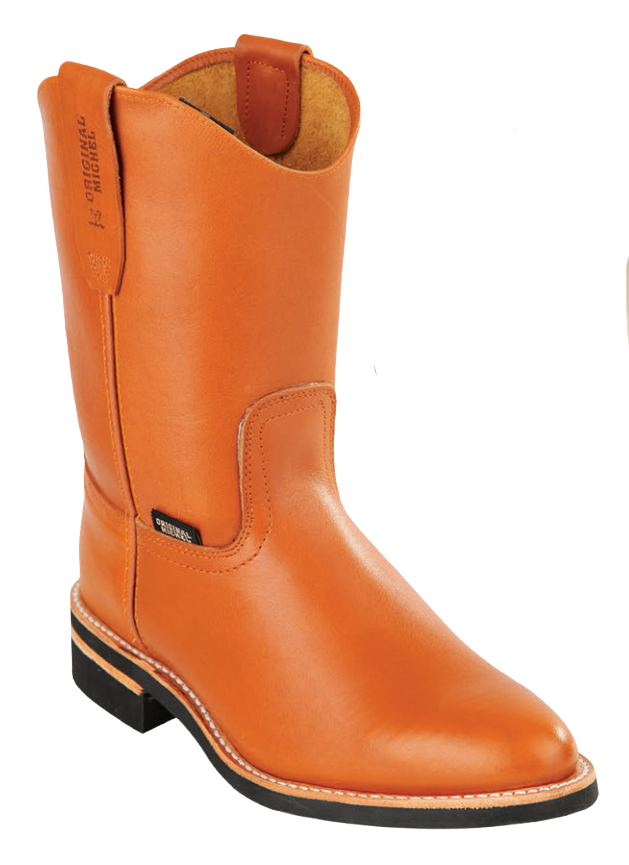 Michel 552C4651 Honey Genuine Cowhide Leather Round Toe Cowboy Boots