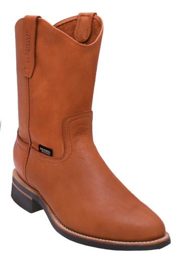 Michel 552C5403 Cognac Genuine Cowhide Leather Round Toe Cowboy Boots