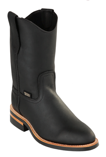 Michel 552C5405 Black Genuine Cowhide Leather Round Toe Cowboy Boots