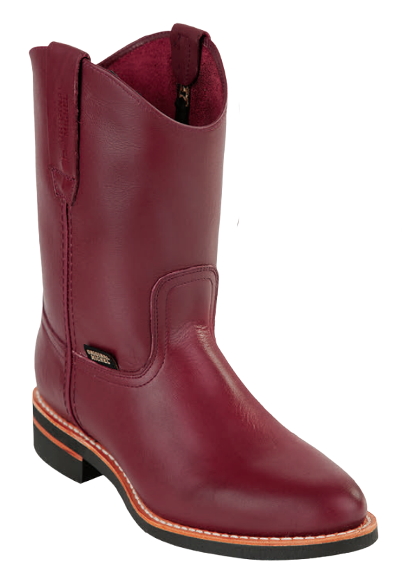 Michel 552C5406 Burgundy Genuine Cowhide Leather Round Toe Cowboy Boots