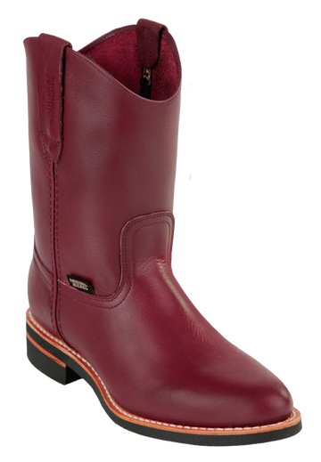Michel 552C5406 Burgundy Genuine Cowhide Leather Round Toe Cowboy Boots
