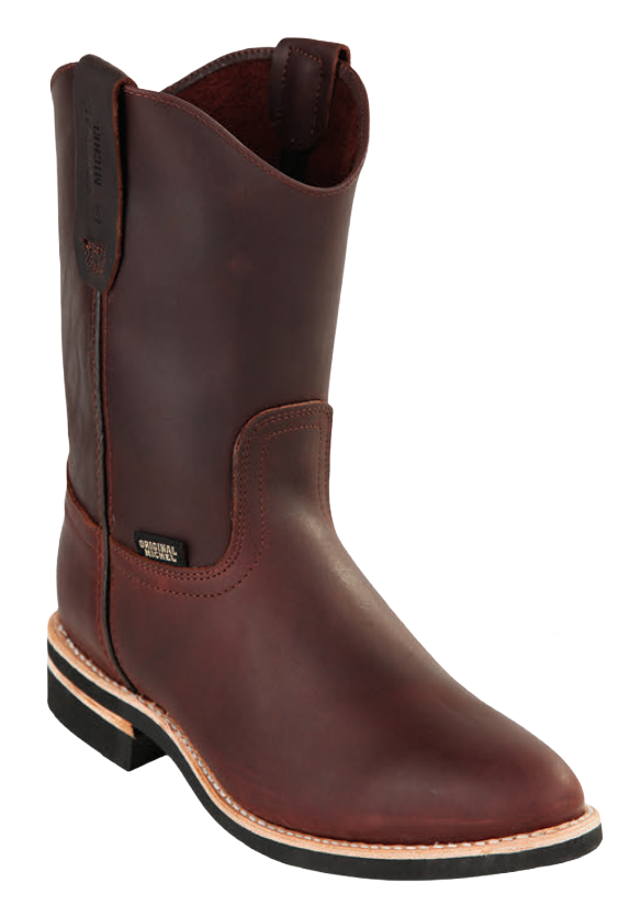 Michel 552C5407 Brown Genuine Cowhide Leather Round Toe Cowboy Boots