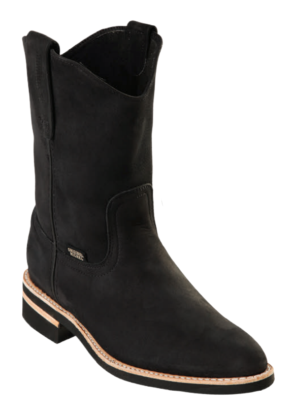 Michel 552C6305 Black Genuine Cowhide Leather Round Toe Cowboy Boots