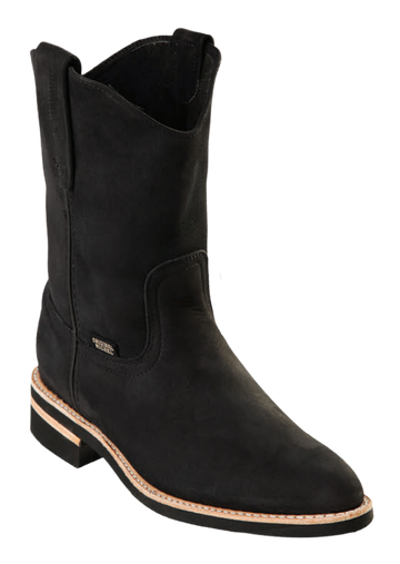 Michel 552C6305 Black Genuine Cowhide Leather Round Toe Cowboy Boots