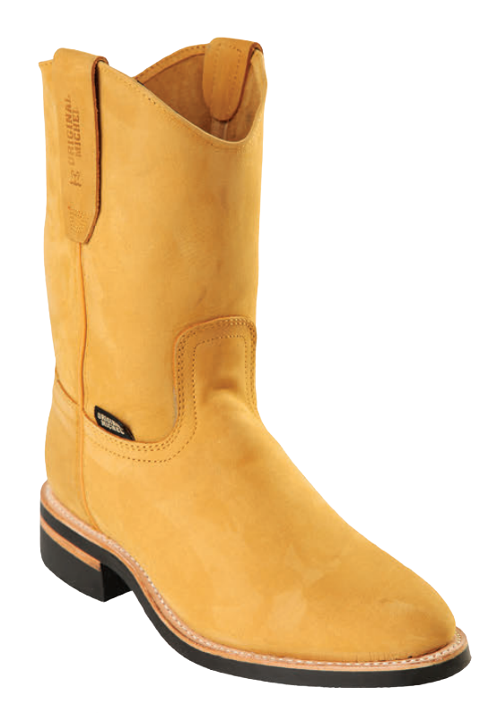 Michel 552C6351 Honey Genuine Cowhide Leather Round Toe Cowboy Boots