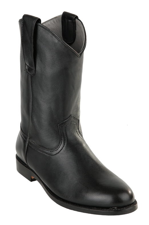 Michel 5538305 Black Genuine Leather Round Toe Cowboy Boots