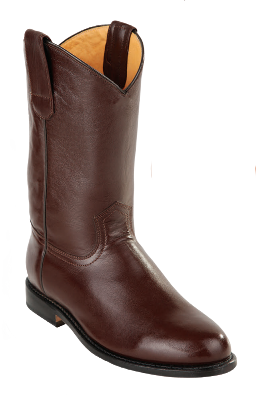 Michel 5538307 Brown Genuine Leather Round Toe Cowboy Boots