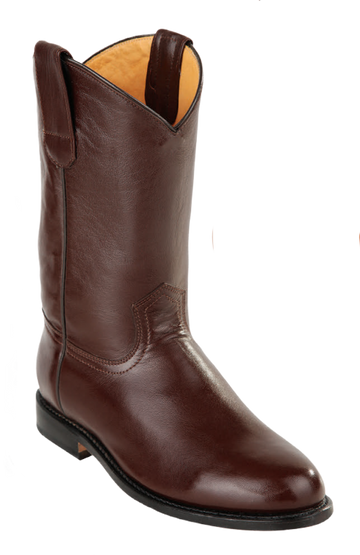 Michel 5538307 Brown Genuine Leather Round Toe Cowboy Boots
