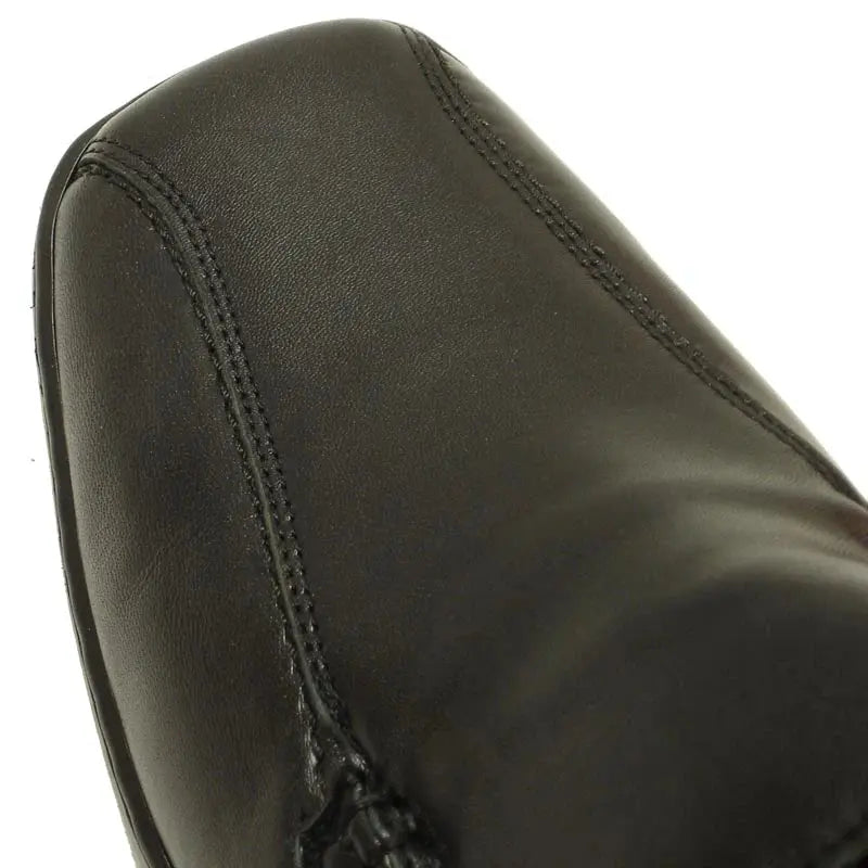 Pinoso's P-5591 Black Leather Slip on Loafers
