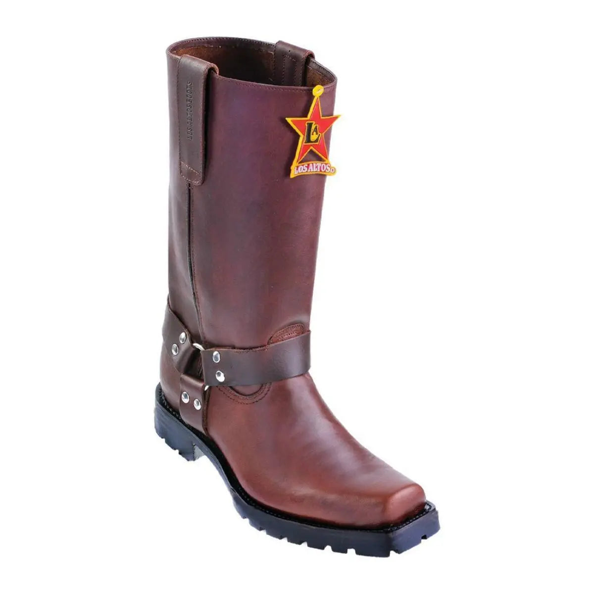 Los Altos 55T5407 Men's Brown Genuine Leather Biker Boots