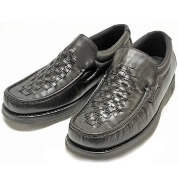Pinoso's P-5614-P41 Black Leather Slip on Loafers