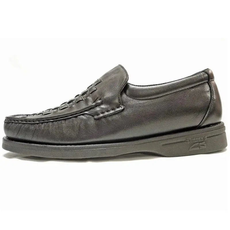 Pinoso's P-5614-P41 Black Leather Slip on Loafers