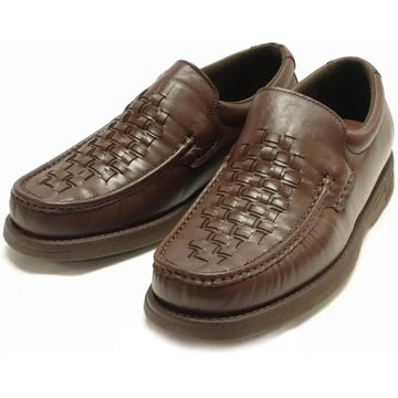 Pinoso's P-5614-P41 Brown Leather Slip on Loafers