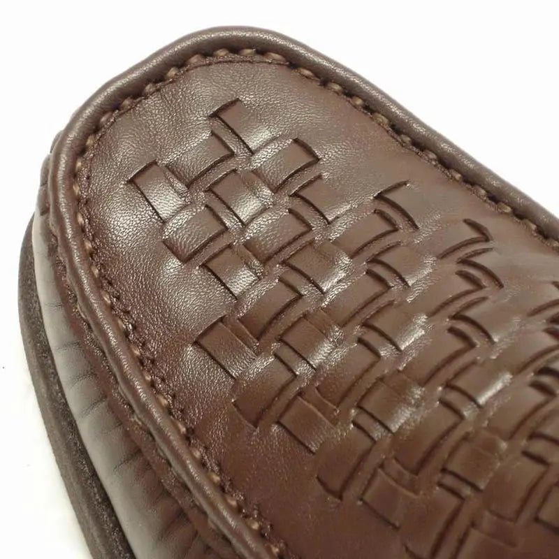 Pinoso's P-5614-P41 Brown Leather Slip on Loafers