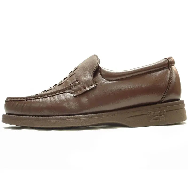 Pinoso's P-5614-P41 Brown Leather Slip on Loafers