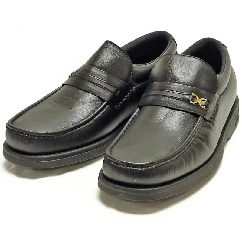 Pinoso's P-5615-668 Black Leather Slip on Loafers