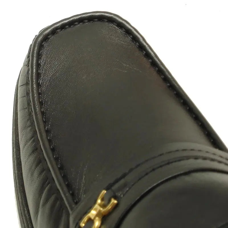 Pinoso's P-5615-668 Black Leather Slip on Loafers
