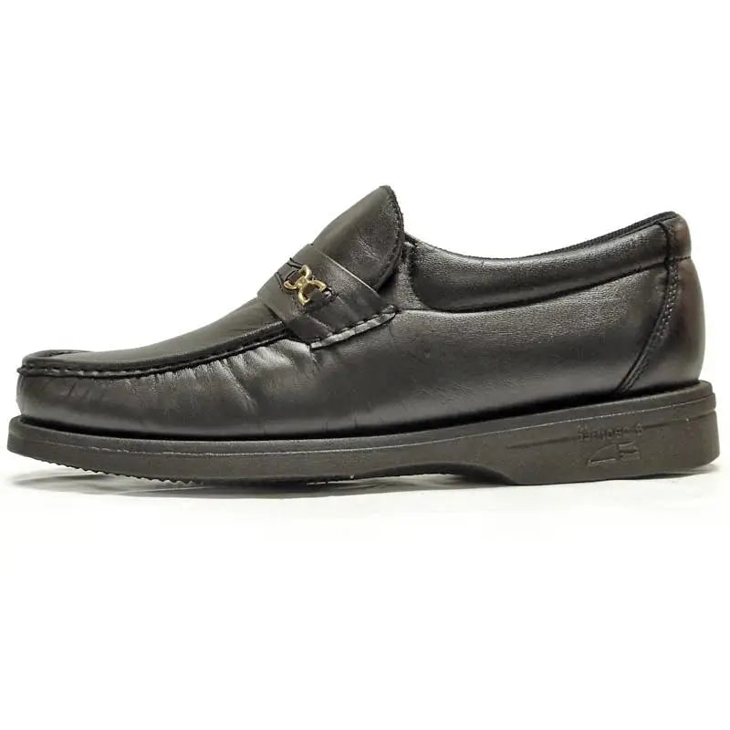 Pinoso's P-5615-668 Black Leather Slip on Loafers