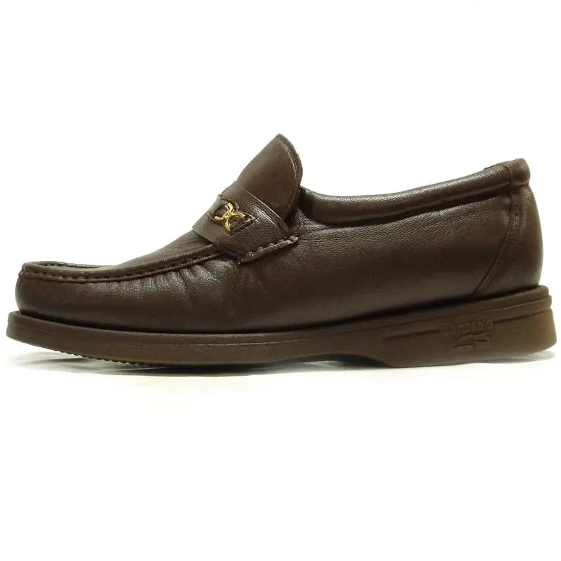 Pinoso's P-5615-668 Brown Leather Slip on Loafers