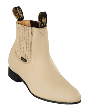 Michel 5618311 Oryx Genuine Cowhide Leather Round Toe Charro Ankle Boots