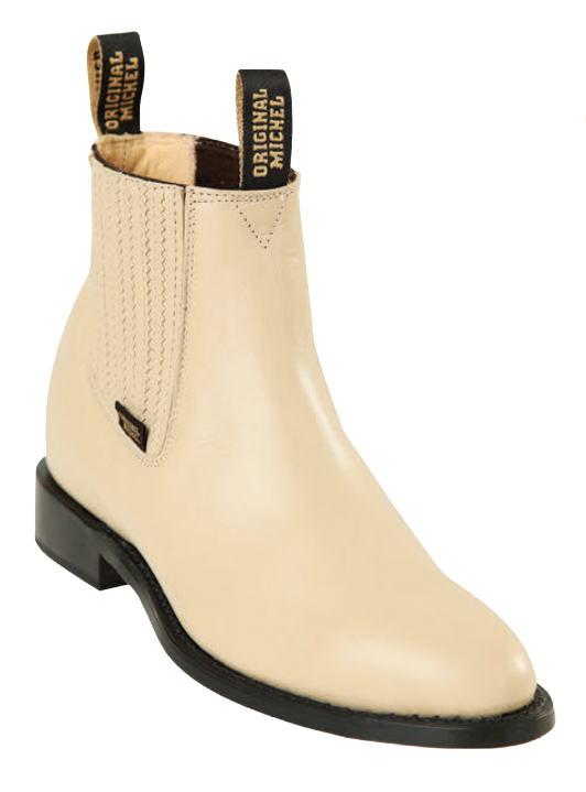 Michel 5628311 Oryx Genuine Cowhide Leather Round Toe Charro Ankle Boots
