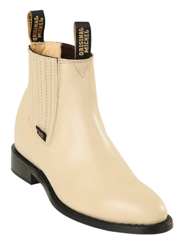 Michel 5628311 Oryx Genuine Cowhide Leather Round Toe Charro Ankle Boots