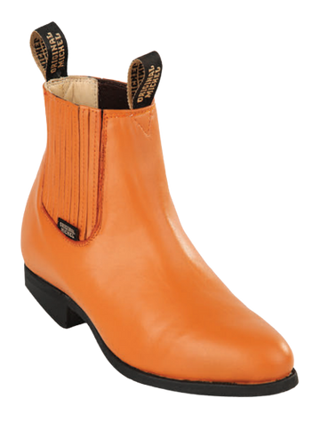 Michel 5644651 Honey Genuine Cowhide Leather Round Toe Charro Ankle Boots