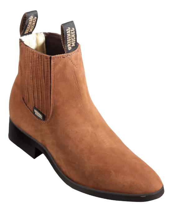 Michel 5646350 Chedron Genuine Cowhide Leather Round Toe Charro Ankle Boots