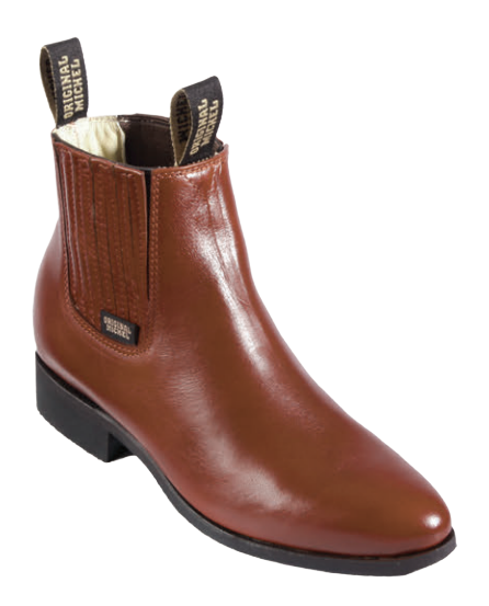 Michel 5648950 Chedron Genuine Cowhide Leather Round Toe Charro Ankle Boots
