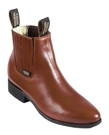 Michel 5648950 Chedron Genuine Cowhide Leather Round Toe Charro Ankle Boots