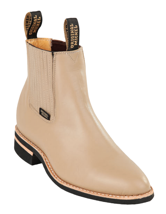 Michel 564C4611 Oryx Genuine Cowhide Leather Round Toe Charro Ankle Boots