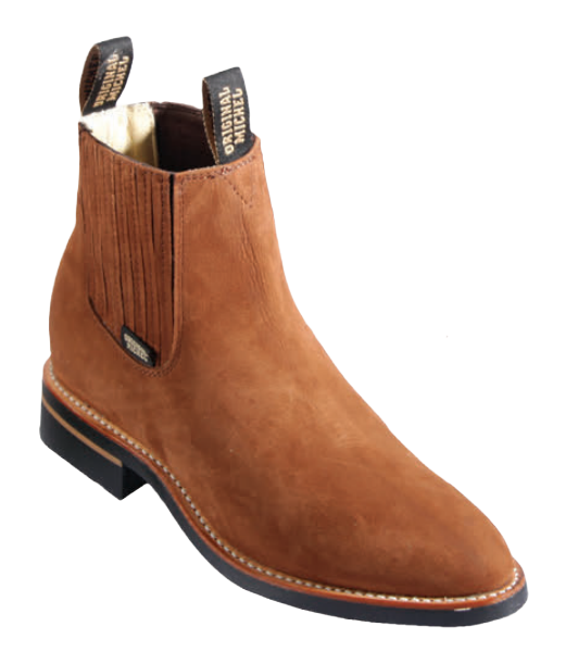 Michel 564C6350 Chedron Genuine Cowhide Leather Round Toe Charro Ankle Boots