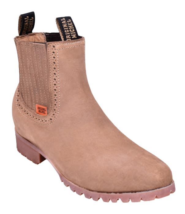 Michel 564T6311 Oryx Genuine Cowhide Leather Round Toe Charro Ankle Boots